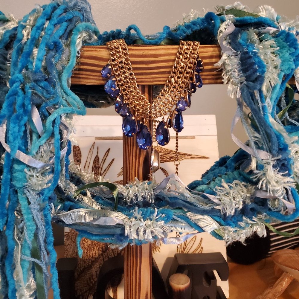 Blue Knitted Scarf